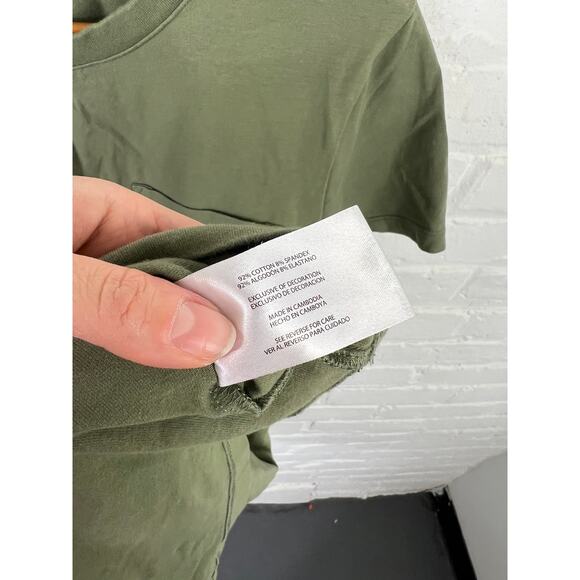 Banana Republic Women's Pocket Crewneck T-Shirt Dress Short Sleeve Olive Size L - Picture 5 of 6